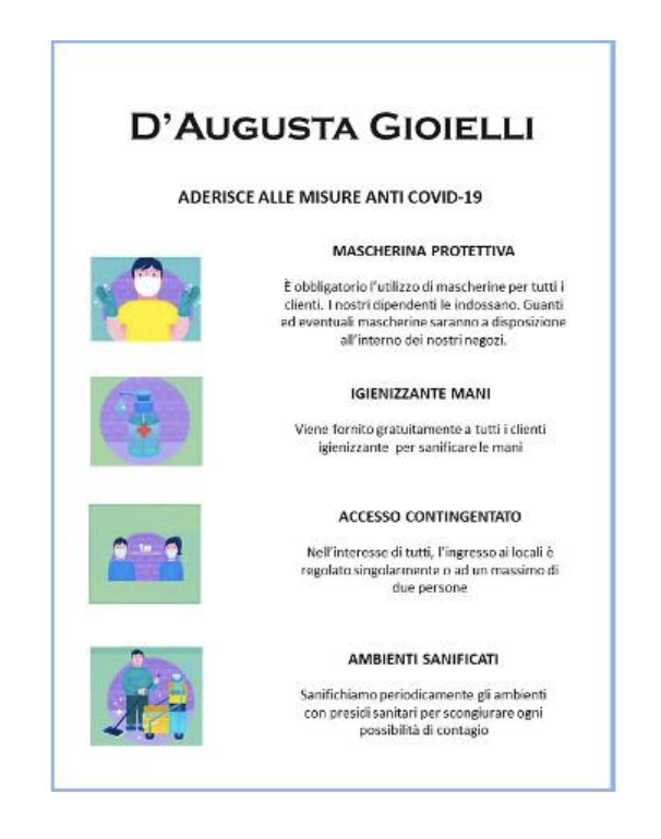 D’AUGUSTA GIOIELLI E MISURE ANTI COVID